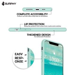 SURPHY Silicone Case Compatible with iPhone 11 Pro Case 5.8 inch, Liquid Silicone Full Body Thickening Design Phone Case (with Microfiber Lining) for iPhone 11 Pro 5.8 2019, Mint Green