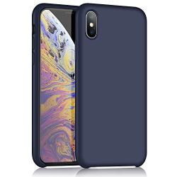 iPhone X Silicone Case, XSHNUO Liquid Silicone Gel Rubber Ultra Thin Case with Soft Microfiber Cloth Lining Cushion for Apple iPhone X (2017) 5.8 inch (Midnight Blue)