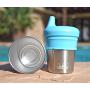 Stainless Steel Cups with Silicone Sippy Cup Lids for Kids Toddlers Babies 8oz | Stainless Steel Sippy Cups for Home and Outdoors | BPA Free Metal Drinking Glasses (4-Pack)