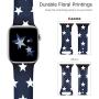 Kaome Floral Bands Compatible with Apple Watch 38mm 40mm 42mm 44mm, Soft Silicone Fadeless Pattern Printed Replacement Strap Bands for Women, Compatible with iWatch Series 5/4/3/2/1, S/M M/L