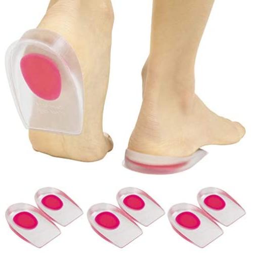 ViveSole Silicone Gel Heel Cups (3 Pairs) - Shoe Pads for Pain Relief, Plantar Fasciitis, Achilles and Bone Spurs - Insert Support Cushion - US Womens (4.5-8.5)
