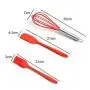 Carejoy Silicone kitchenware Cooking Baking Tool Set Silicone Scraper Egg Beater 5 Pieces red