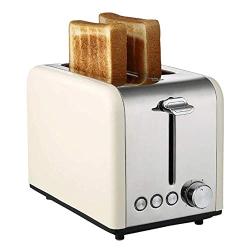 QIN.J.FANG-Kitchen 220V Stainless steel Bread machine,Defrost and Reheat Multifunction Toaster 2 slices 6 gears,700-850w,Beige