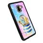 Samsung A8 Case with Kitchenware Pattern Whimsical Design Bumper Black Soft TPU and PC Protection Anti-Slippery &Fingerprint Case for Samsung A8