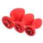 Mayli 3Pcs/Set Beginner Anales Trainer Kits for Women Silicone Starters Set Jewelry Decorated Toys, Red