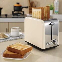 QIN.J.FANG-Kitchen 220V Stainless steel Bread machine,Defrost and Reheat Multifunction Toaster 2 slices 6 gears,700-850w,Beige