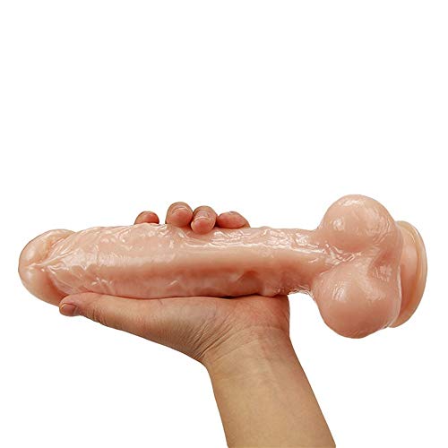 HECGGS 9 Inch Silicone Waterproof Massager for Women with Strong Suction Cup HECGGS