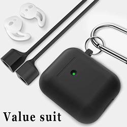 2019 OULUOQI for Airpods Case, 360°Protective Shockproof Airpods Silicone Case Cover Compatible with Apple Airpods 2 &1 (Front LED Visible)