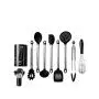 Kitchen Utensil Set - Professional 9 Piece Black Kitchen Utensils - Nonstick Silicone And Heat Resistant Kitchenware.