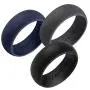 Swagmat Silicone Wedding Ring for Men ? 3 Packs & Singles ? Black, Grays & Blue - 8.7mm Wide: Leading Brand for Comfort of Rubber Wedding Bands for Men - 2 mm Thickness