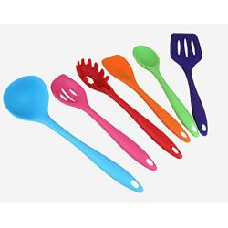 JunbosiKitchenware, Silicone Kitchenware, 6 Sets of Colored Kitchenware Set, Silicone Shovel Cooking Utensils