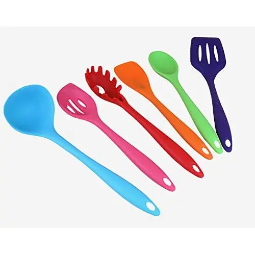 JunbosiKitchenware, Silicone Kitchenware, 6 Sets of Colored Kitchenware Set, Silicone Shovel Cooking Utensils