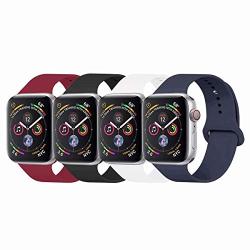 YANCH Compatible with for Apple Watch Band 38mm 42mm 40mm 44mm, Soft Silicone Sport Band Replacement Wrist Strap Compatible with for iWatch Series 4/3/2/1, Nike+,Sport,Edition