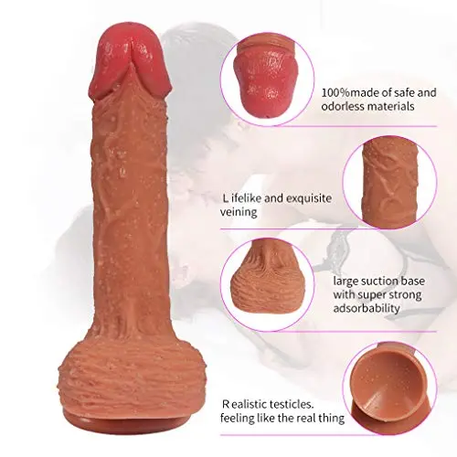 Women Dilló 8.3 Inch Realistic Huge Penetrator Toys for Women with Suction Cup Soft Waterproof Long Toys