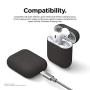 elago Upgraded AirPods Case (Front LED Visible) Protective Skinny Cover (with no Hinge) Compatible with Apple AirPods 2 and 1 (Black)