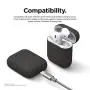 elago Upgraded AirPods Case (Front LED Visible) Protective Skinny Cover (with no Hinge) Compatible with Apple AirPods 2 and 1 (Black)