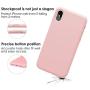 JASBON Case for iPhone X iPhone Xs Case, Liquid Silicone Case with Free Screen Protector Gel Rubber Shockproof Cover Full Protective Case for Apple iPhone Xs/X-Sand Pink