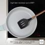 Black Silicone and Copper Cooking Utensils for Modern Cooking and Serving, Stainless Steel Copper Serving Utensils Ideal Spatulas for Non Stick Cookware