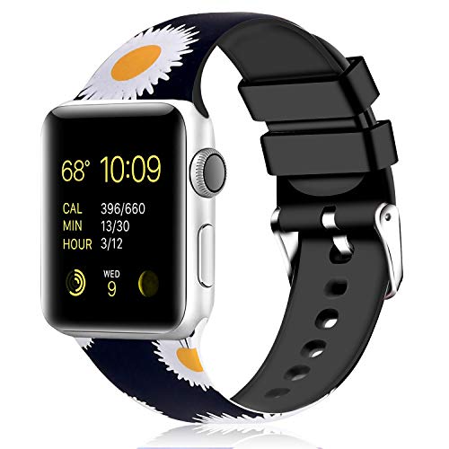 Greatfine Sport Band Compatible for Apple Watch Band 38mm 42mm 40mm 44mm,Soft Silicone Strap Replacement iWatch Bands Compatible with Apple Watch Series 5 4 3 2 1