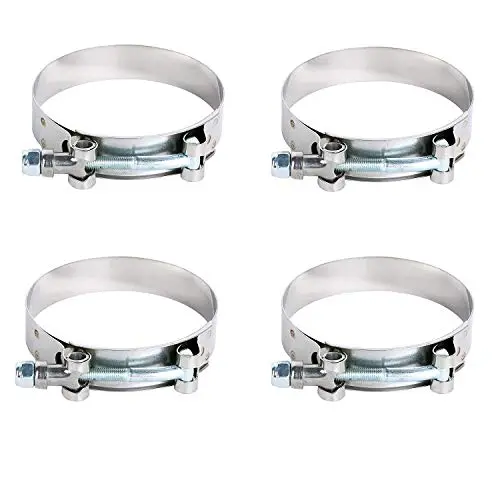Stainless Steel for 3.0inch T-Bolt Clamp for Turbo Silicone Intercooler Hose Clamp Pack of 4pcs