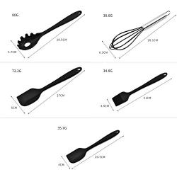 Gwjs Silicone Kitchenware, Non-stick Spatula Silicone Kitchenware Set Cooking Utensils Kitchen Gadget Kitchen Utensils-red