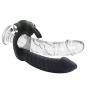 Dual Penetration Vibrating Dildo with Cock Ring Double Penetrator for Men for Couple Anal Sex Dildo with Cock Ring Silicone Butt Plug Strapon Dildo Enhancer 7 Speed Double Penetrator (Black)