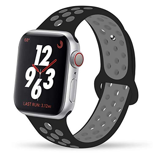 YC YANCH Compatible for Apple Watch Band 38mm 40mm 42mm 44mm,Soft Silicone Sport Band Replacement Wrist Strap Compatible for iWatch Apple Watch Series 4/3/2/1,Nike+,Sport,Edition, S/M M/L Size