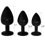 3pcs Silicone Ana.les Massage Toy with Super Long Fox Tail Plugs Back Wand Massage for Women&Male (Gray+Black)