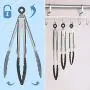 Cooking Tongs Set of 3, Stainless Steel Kitchen Tongs with Silicone Tips Food Tongs(7 inch,9 inch, 12 inch) for BBQ, Salad, Grilling, Serving
