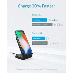 Anker Wireless Charger, PowerWave 7.5 Stand, Qi-Certified, Fast Charging iPhone 11, 11 Pro, 11 Pro Max, XR, Xs Max, Xs, X, 8, 8 Plus, Samsung Galaxy S10 S9 S8, Note 10 Note 9 (No AC Adapter) - Black