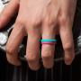 ThunderFit Womens Thin Square Diamond Rings, 8 Rings / 4 Rings / 1 Ring | Stackable Silicone Wedding Rings 2.8mm Wide - 2mm Thick