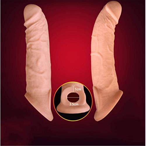 Skin 10 INCH Silicone Pe?NIS Sleeve Extender Enlargement Ma~1e Chastity S~e~X T~o~y~s Extension CO~CK Sleeves D~i~C?k Sock Reusable Condoms for Men Toy