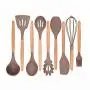 Gwjs Silicone Wood Handle Kitchenware, Non-stick Heat-resistant Cookware Silicone Spatula Set Kitchen Gadget Kitchen Utensils-nine-piece Set 32.5cm(12.8inch)