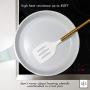 White Silicone and Gold Cooking Utensils for Modern Cooking and Serving, Stainless Steel Gold Serving Utensils - Spatulas for Non Stick Cookware
