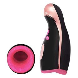 Sillther Male Masturbators Sex Toys with 7 Pulse Vibrators and Intelligent Heating(40℃), Masturbation Cup Oral Sex Vibration-Black