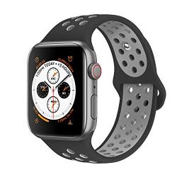 AdMaster Bands Compatible with Apple Watch 38mm 40mm 42mm 44mm,Soft Silicone Replacement Wristband Compatible with iWatch Series 1/2/3/4