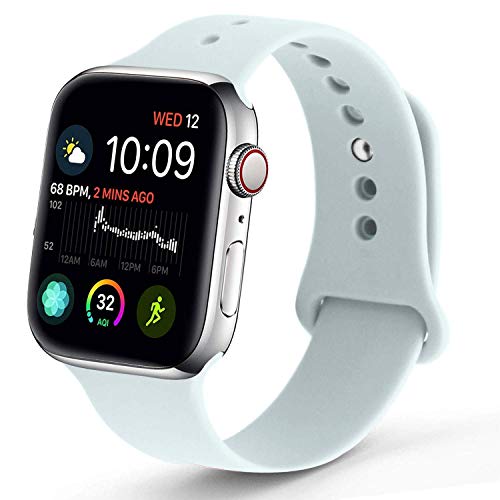 NUKELOLO Sport Band Compatible with Apple Watch 38MM 40MM 42MM 44MM,Soft Silicone Replacement Strap Compatible for Apple Watch Series 5/4/3/2/1