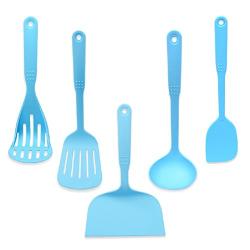 DGS 5-Pieces Nylon Kitchenware Creative Insulating Silicone Cookware Cooking/Non-Stick and Heat Resistant Cook Tools/Incluing Potato Masher,Spatula,Soup Spoon,Turner and Ladle