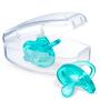 Chicco PhysioForma 100% Soft Silicone One Piece Pacifier for Babies 0-6 Months, Teal, Orthodontic Nipple, BPA-Free, 2-Count in Sterilizing Case