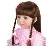 PURSUEBABY Beautiful 24 inch Vinyl Reborn Baby Dolls for Girls Melinda with Long Brown Hair Real Life Baby Reborn Toddler Girl Dolls for Christmas with Gift Box