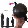 WY-LOVE Big Ball Silicone Bendable Flexible Large Beads Plug Toys for Men - Huge Size Insert Stǐck - Inflatable (Size : L)