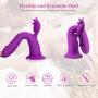 Thrusting Tongue Vibrator with Powerful Thrusting Actions 10 Vibration Modes for G Spot Clitoris Stimulation, UTIMI Waterproof Dildo G-spot Vibrator Personal Sex Toy for Women, Rechargeable Purple