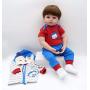 Binxing Toys Lifelike Reborn Dolls with Monkey Clothes Cute Newborn Boy Silicone Weighted Body Realistic Reborn Dolls18 Inch Beautiful Outfits Set Great Birthday Gifts for School Children (70306)