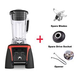 Super Heavy Duty Commercial Professional Power Blender Juicer Food Processor Mixer 3Hp 45000Rpm 2200W 2L Jar,Red Spare Parts,Eu Plug