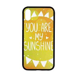 Quotes Decor Rubber Phone Case,Radiant Sunshine Phrase Made with Cute Triangles Dots Ethnic Kitsch Love Artwork Compatible with iPhone XR