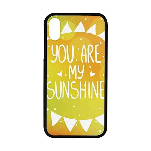 Quotes Decor Rubber Phone Case,Radiant Sunshine Phrase Made with Cute Triangles Dots Ethnic Kitsch Love Artwork Compatible with iPhone XR