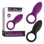 OUYAWEI Soft Silicone Dual Vibrating Cock Ring Dick Penis Ring Cockring Adult Sex Toys for Couples Black Rabbit