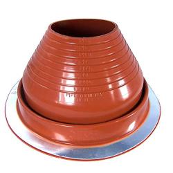 Dektite #6 Red Silicone Metal Roof Pipe Flashing, High Temp, Round Base, Pipe OD 5" - 9"