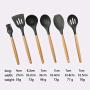 Silicone Kitchenware, 10 Sets Of Kitchen Gadgets Cooking Set With Storage Bucket Wooden Handle Silicone Kitchenware Set,Black