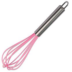 Dana Carrie Stainless Steel Kitchenware kitchen spatula 304 stainless steel silicone kitchen utensils heat resistant silicone spatula non-stick inner pot, Pink Whisk
